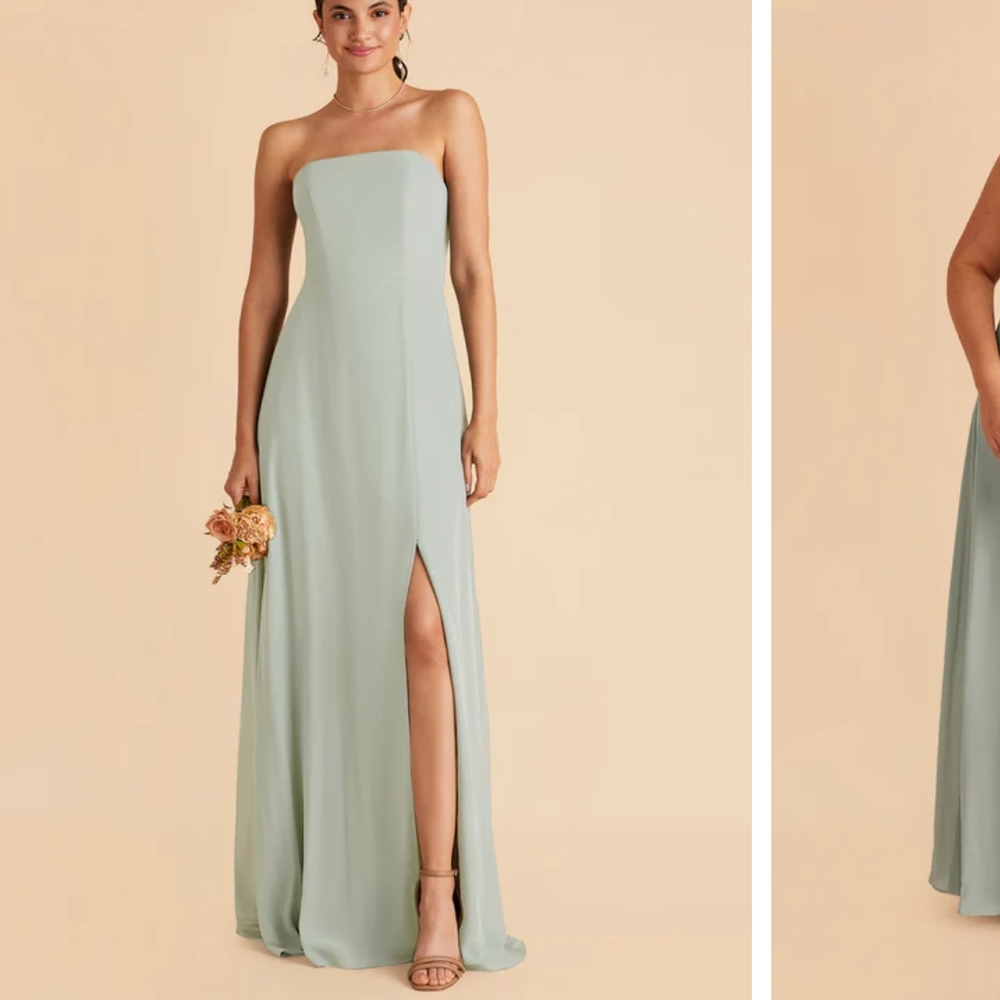 Elegant Green Strapless Dress